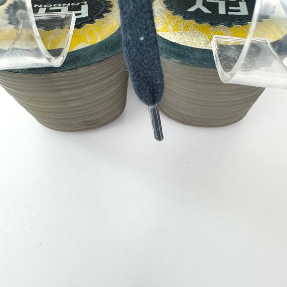 Fly London Womens Perforated Peep Toe Wedge Size 36 / 5.5-6 Suede Leather Blue - Picture 8 of 10